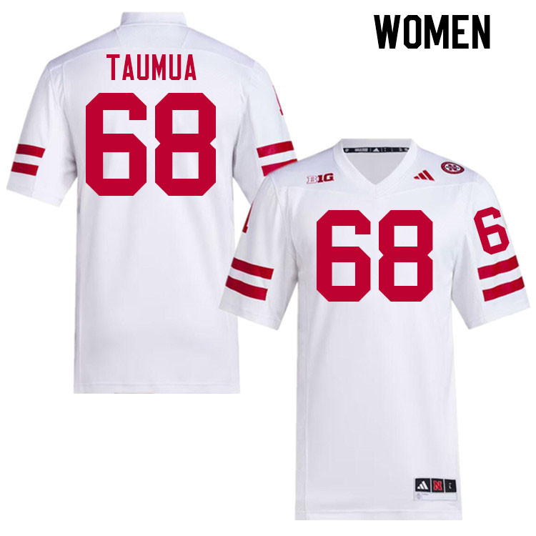 Women #68 Preston Taumua Nebraska Cornhuskers College Football Jerseys Stitched Sale-White